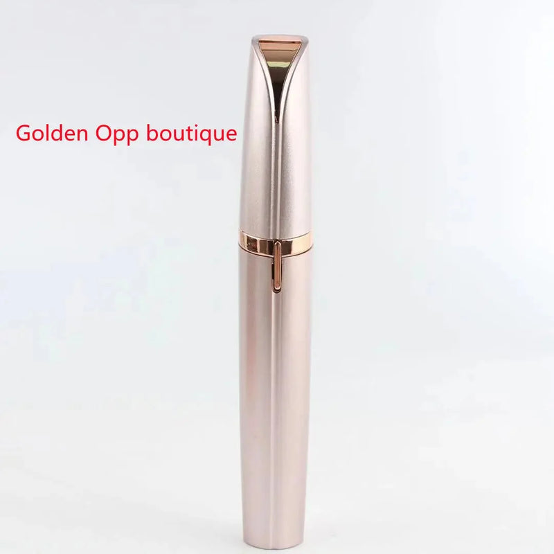 painless facial hair remover | 18k gold plated trimmer | waterproof electric eyebrow shaper | ultrasonic cleaning