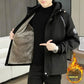 fleece-lined jacket for men | winter warm hooded coat | thick insulated mens jacket | energy saving