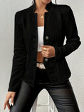 Women's Blazer Jacket Suit Coat Single-breasted Stand Collar Tops Slim Outerwear Temperament Office Jacket Meifu Market