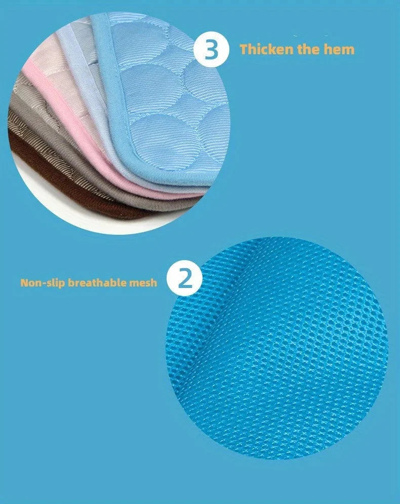 cooling pet mat for summer | breathable cat cooling pad | washable dog cooling blanket | ultrasonic cleaning