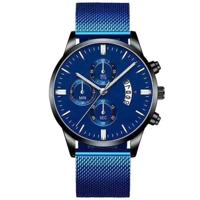 stainless-steel mesh band | 40mm case diameter | sapphire crystal glass | ultrasonic cleaning