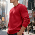 fleece-lined construction | loose fit sweater | cotton blend material | energy saving