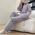 fleece-lined pajamas | thick coral fleece sleepwear | winter couple pajamas | energy saving