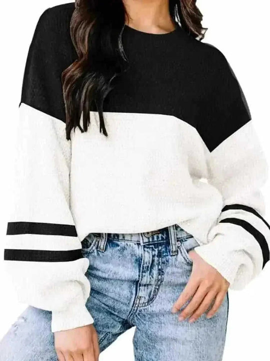 oversized knit sweater | premium cotton blend | long sleeve pullover | energy saving