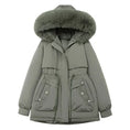 Waist Trimming Short Hooded New Big Fur Collar Coat Women's Clothing Meifu Market