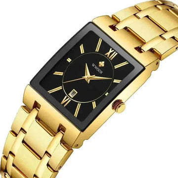 Men’s Square Dial Watch – Waterproof Stainless Steel Band Japanese Quartz, 40mm, 4 Colors
