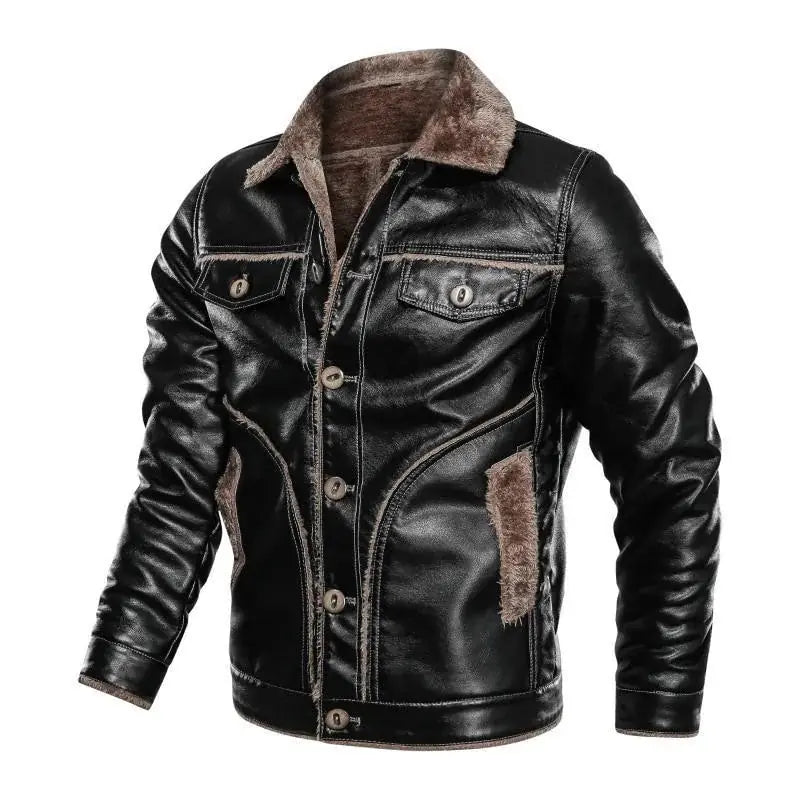 premium leather biker jacket | genuine cowhide motorcycle jacket | classic black leather jacket | energy saving