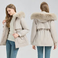Waist Trimming Short Hooded New Big Fur Collar Coat Women's Clothing Meifu Market