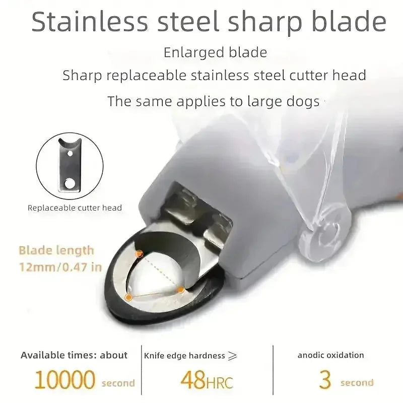 rechargeable pet nail clipper | led light safe grooming | quick charge cat nail trimmer | ultrasonic cleaning