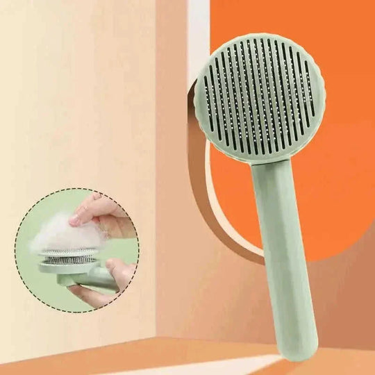 Groom Your Pet With Ease: 1pc Pet Grooming Brush With Stainless Steel Teeth & Dematting Comb For Dogs & Cats Grey - scale ...