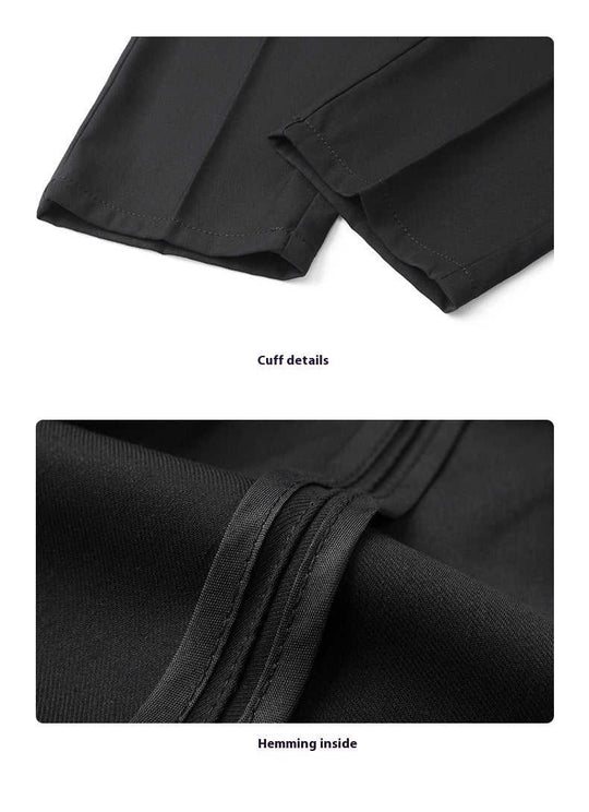 Men's Slim Straight Dress Pants | Polyester Stretch Business Trousers - Meifu Market