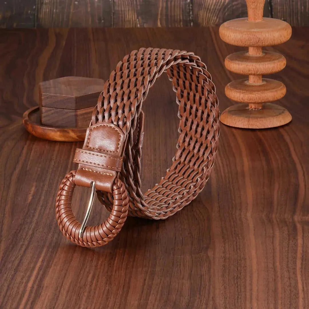 handmade leather belt for women | genuine leather belt with buckle | adjustable woven belt | energy saving