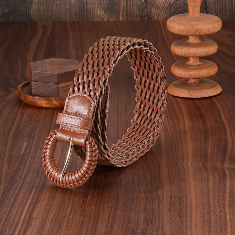 handmade leather belt for women | genuine leather belt with buckle | adjustable woven belt | energy saving