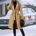 double-breasted trench coat women | long wool blend coat | belted winter jacket | energy saving