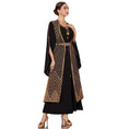 vintage gold embroidery robe | black abaya with embroidery | two piece prayer dress set | ultrasonic cleaning