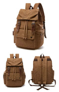 waterproof canvas backpack | 15-inch laptop compartment | vintage travel backpack | ultrasonic cleaning