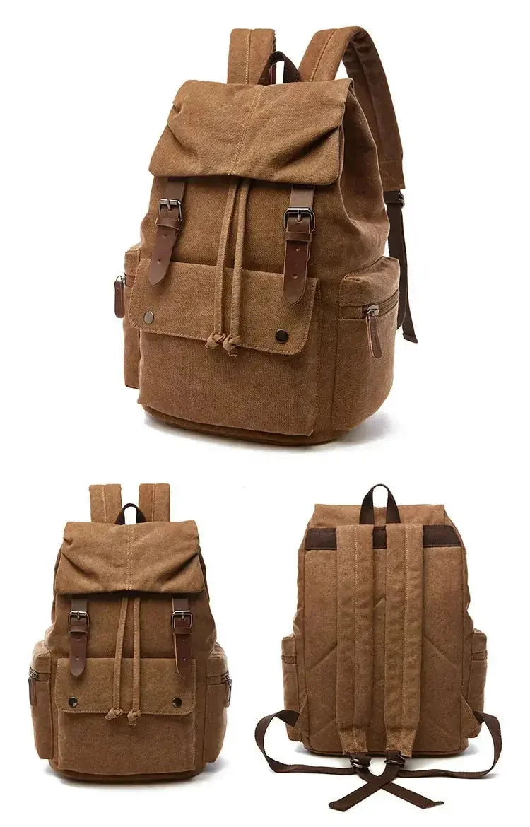 waterproof canvas backpack | 15-inch laptop compartment | vintage travel backpack | ultrasonic cleaning