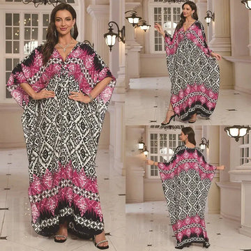 Fashion Personalized Cotton Printed Beach Dress Women