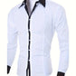 A Handsome Business And Fashionable Long-sleeved Shirt With Contrasting Colors For A Teenage Man Meifu Market