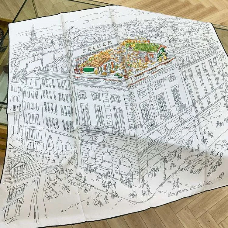 silk scarf for women | large square silk scarf | 90cm silk scarf | ultrasonic cleaning