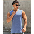 quick-dry fabric workout vest | breathable sleeveless training top | mens striped running tank top | ultrasonic cleaning