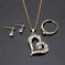 rhinestone heart pendant set | sterling silver jewelry set | cubic zirconia heart necklace | energy saving