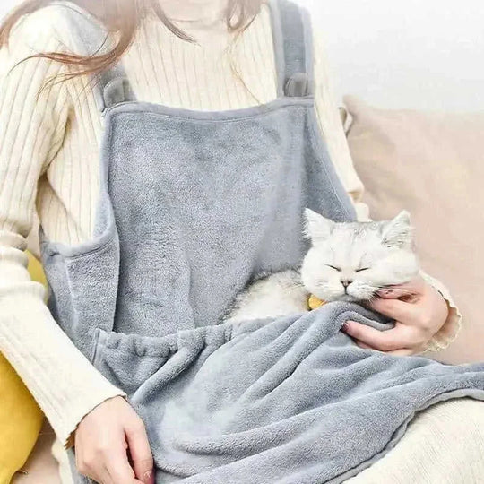 Cat Clothes Pets Apron Grey - close-up detail shot