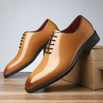 British Style Fashion Business Glossy Pointed Toe Comfortable All-matching Men's Shoes