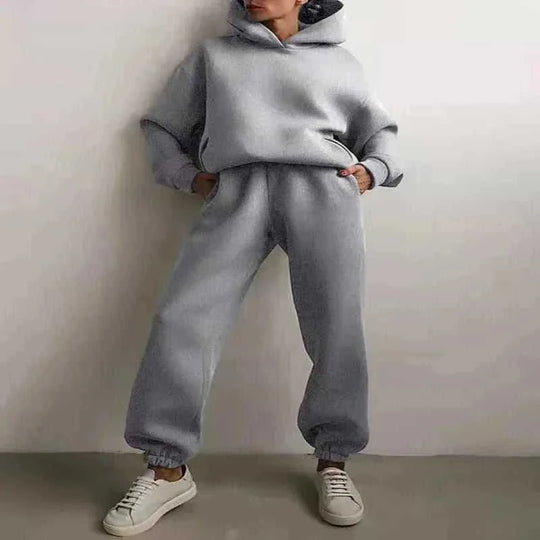 fleece-lined hoodie set | oversized hoodie and sweatpants set | loungewear two-piece outfit | ultrasonic cleaning