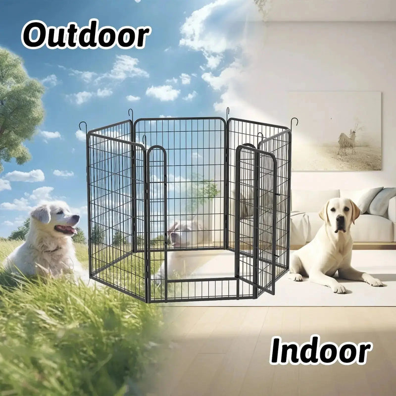 6 Panels Heavy Duty Metal Playpen With Door 39.37 H Dog Fence Pet Exercise Pen For Outdoor, Indoor Meifu Market