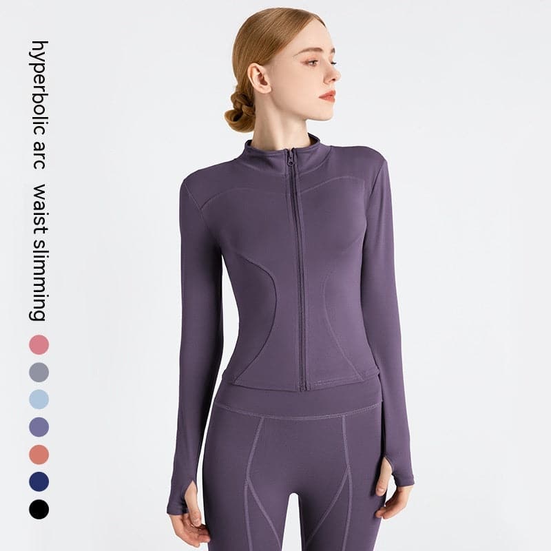 Outer Wear Long Sleeve Quick-drying Skinny Yoga Clothes Slim Fit Slimming Fitness Running Yoga Sports Jacket Meifu Market