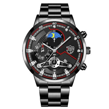 Men’s Business Calendar Watch – Stainless Steel Waterproof Quartz Wristwatch with Date Display, 6 Styles