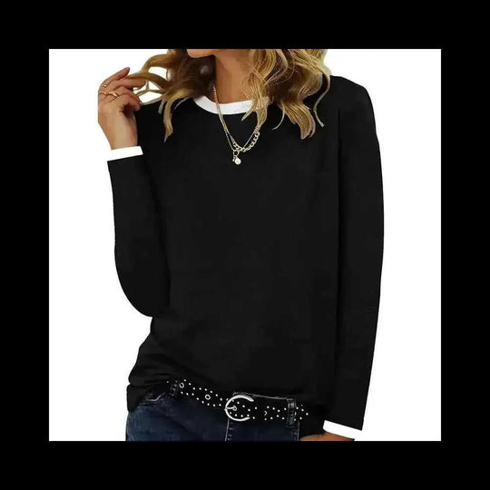 3 Pack Women's Long Sleeve T Shirts, Round Neck Basic Tops Fall Casual Trendy Tees Loose Fit Soft Clothes Outfits - side...
