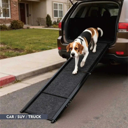 Dog Ramp For Car 65x17 Large Folding Pet Stair Ramps For Truck, SUV, With Non-Slip Surface, Up To 250LBS, Outdoor Dog Car ...