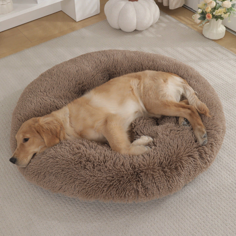 Round Pet Mat Dog Bed Plush Warm Sleep Dog Bed Cathouse Doghouse Meifu Market