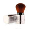 Portable Single Makeup Brush Silver - side view showing details