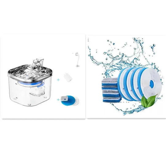 Pet Cat Dog Stainless Steel Automatic Circulation Water Dispenser Intelligent Fountain Pets Accessories Meifu Market