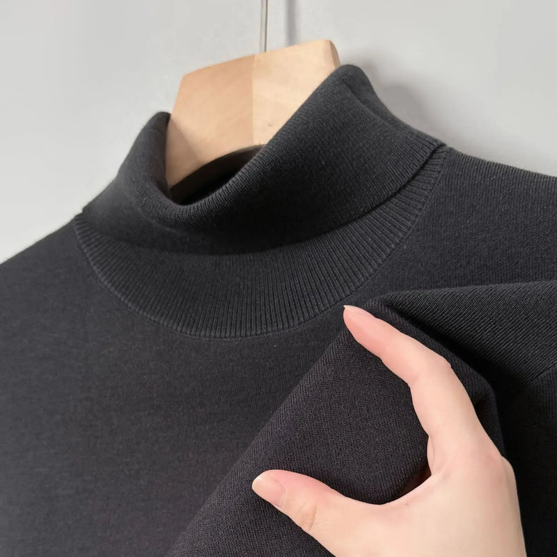 Non-scratchy Thermal Turtleneck Woolen Sweater Men's Thickened Solid Color Minimalist Long Sleeve Meifu Market