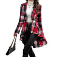 Plaid Pattern Button Front Jacket Long Sleeve High And Low Flared Jacket Meifu Market