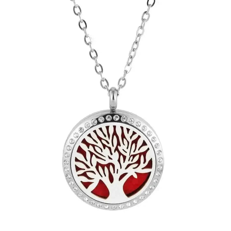 stainless steel pendant necklace | tree of life diffuser necklace | essential oil jewelry for women | ultrasonic cleaning