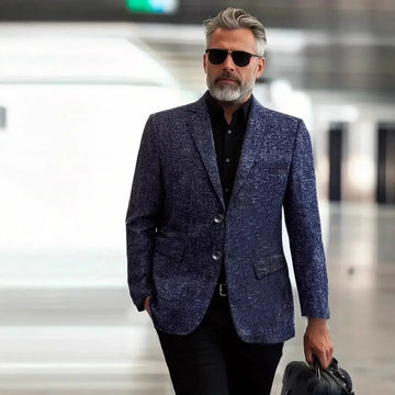 lightweight wool blend fabric | single-breasted blazer jacket | slim fit coat | ultrasonic cleaning