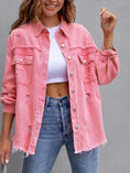 distressed denim jacket | ripped jean shirt | oversized shirt jacket | energy saving