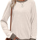 Color Matching Casual Round Neck Pullover Long Sleeve Top Meifu Market