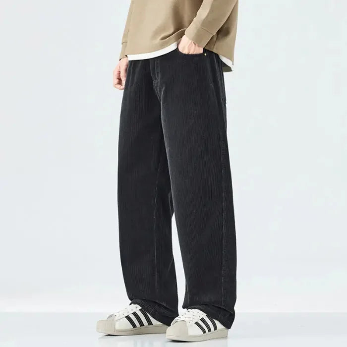 heavyweight corduroy pants | relaxed fit mens trousers | wide leg casual pants | ultrasonic cleaning