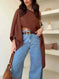 Brown Off Shoulder Crop Top - Meifu Market