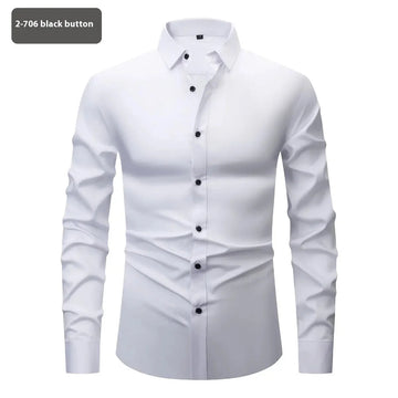 Fashion Personality Four-sided Stretch Shirt Men's Long Sleeve