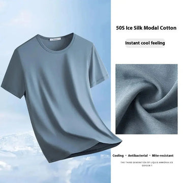 ice silk modal t-shirt men | new upgrade modal fabric | breathable short sleeve shirt | energy saving
