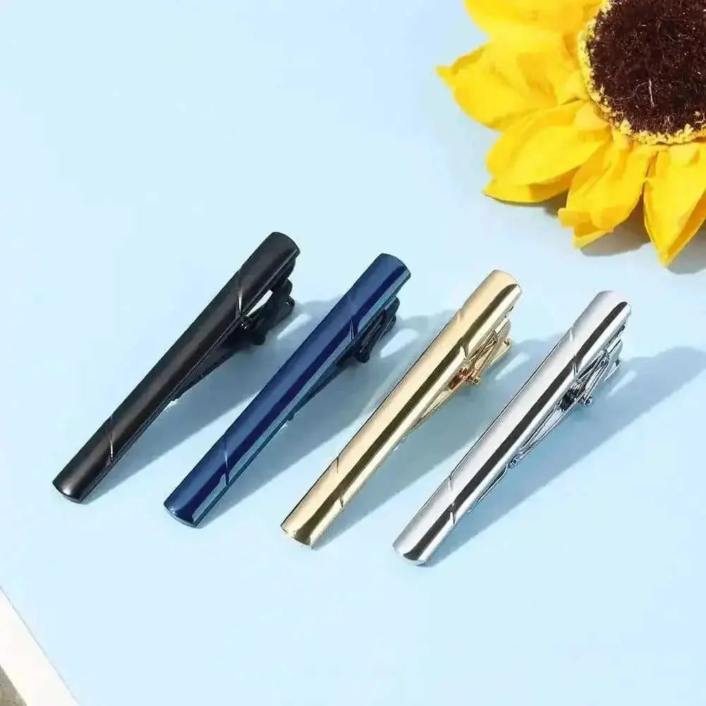 stainless-steel tie clip | gold metal tie bar | crystal tie pin for men | energy saving