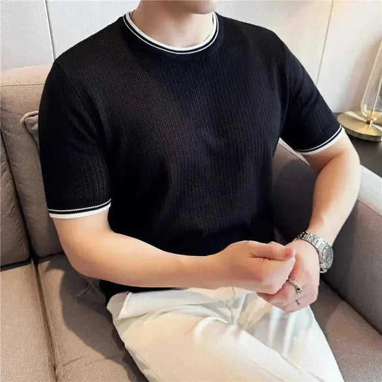 stretch cotton blend t-shirt | slim fit mens t-shirt | breathable knitted fabric | ultrasonic cleaning