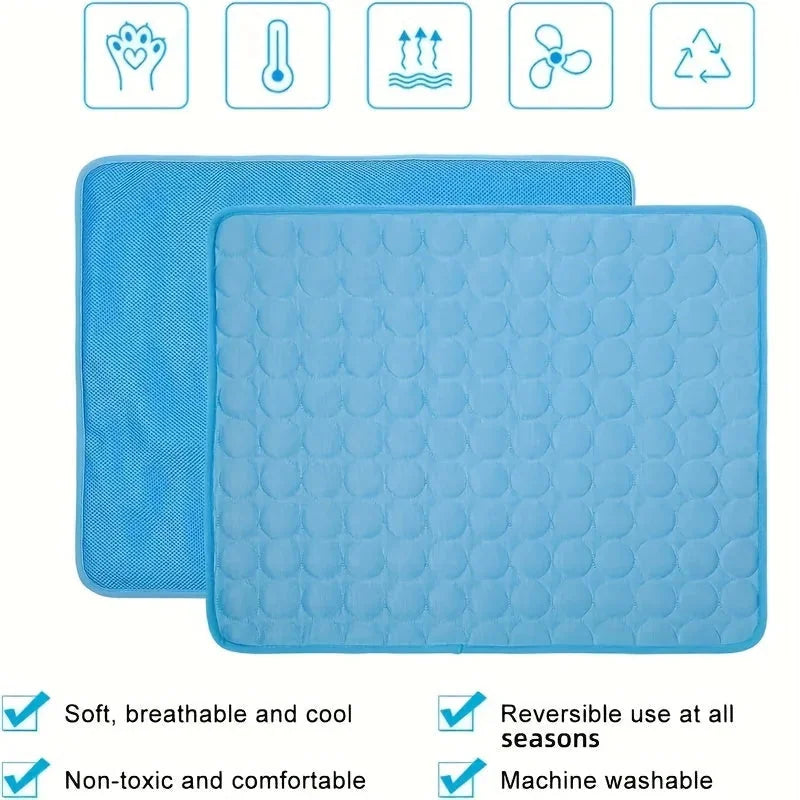 cooling pet mat for summer | breathable cat cooling pad | washable dog cooling blanket | energy saving